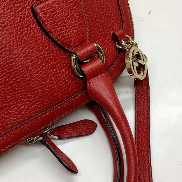 Gucci Red Leather Hand Bag mon875-101025 - Picture 5 of 16